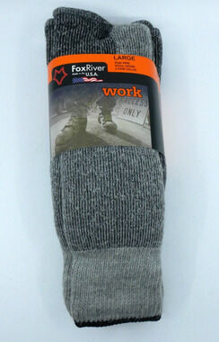 Fox River Wool Work Boot Sock Style 6600 socks 2 Pairs Winter Grey Sz Large